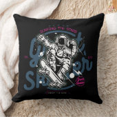 宇宙飛行士のスケートボード | 星をサーフィン クッション (ブランケット)