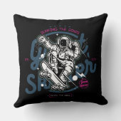 宇宙飛行士のスケートボード | 星をサーフィン クッション (裏面)