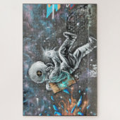宇宙飛行士のストリートアート壁画パズル ジグソーパズル (縦)
