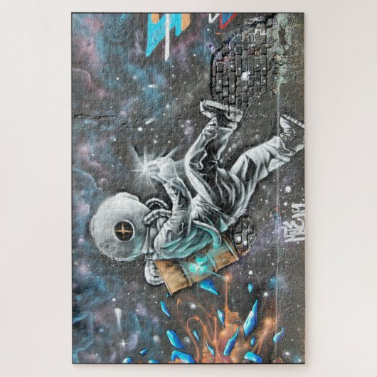 宇宙飛行士のストリートアート壁画パズル ジグソーパズル (縦)