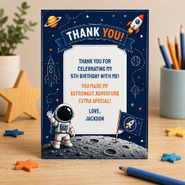 宇宙飛行士のスペースキッズの誕生日ありがとうカード 招待状