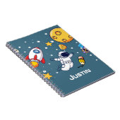 宇宙飛行士のスペーススクール用品をカスタマイズ ノートブック (右側)