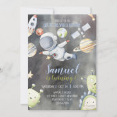 宇宙飛行士のスペースバースデー招待状 招待状 (正面)