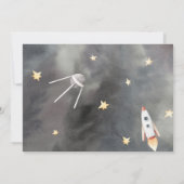 宇宙飛行士のスペースプラネッツ誕生日招待状 招待状 (裏面)