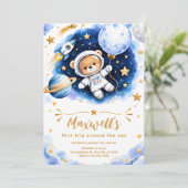宇宙飛行士のスペース1歳の誕生日招待状 招待状 (スタンド正面)