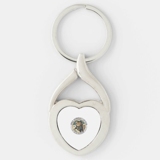 宇宙飛行士のネコ お父さんへのギフト - スペースアスト キーホルダー (正面)