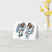 宇宙飛行士のノートカード カード (黄色い花)