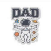 宇宙飛行士のパパベクターTシャツデザイン_1 シール (正面)