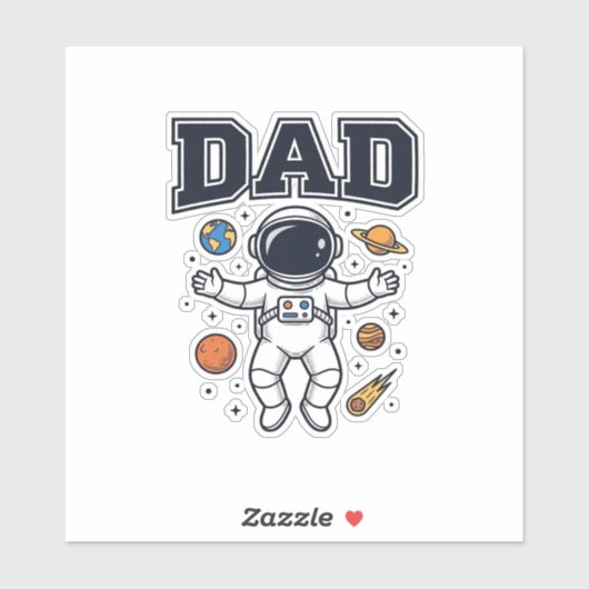 宇宙飛行士のパパベクターTシャツデザイン_1 シール (シート)