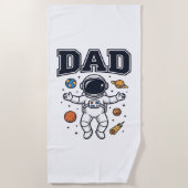 宇宙飛行士のパパベクターTシャツデザイン_1 ビーチタオル (正面)