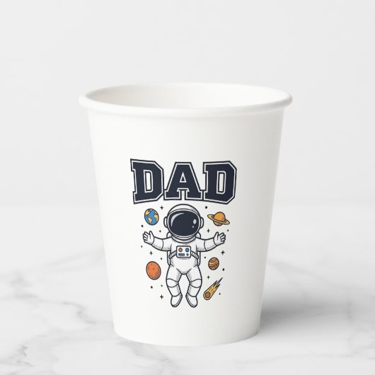 宇宙飛行士のパパベクターTシャツデザイン_1 紙コップ (正面)