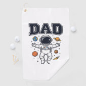 宇宙飛行士のパパ 宇宙ベクターTシャツ デザイン_1 ゴルフタオル (インサイチュ)