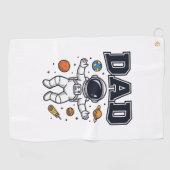 宇宙飛行士のパパ 宇宙ベクターTシャツ デザイン_1 ゴルフタオル (横)