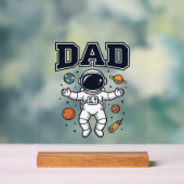 宇宙飛行士のパパ 幾何学デザインTシャツ_1 アクリルサイン (ニュートラル)