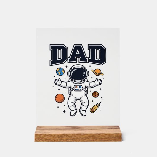 宇宙飛行士のパパ 幾何学デザインTシャツ_1 アクリルサイン (正面)