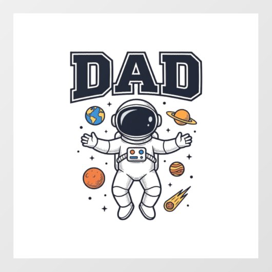 宇宙飛行士のパパ 幾何学デザインTシャツ_1 ウィンドウサイン (シート)