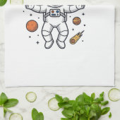 宇宙飛行士のパパ 幾何学デザインTシャツ_1 キッチンタオル (折り畳み)