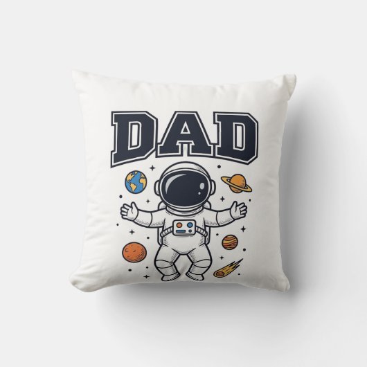宇宙飛行士のパパ 幾何学デザインTシャツ_1 クッション (正面)