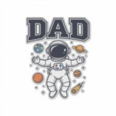 宇宙飛行士のパパ 幾何学デザインTシャツ_1 シール (正面)