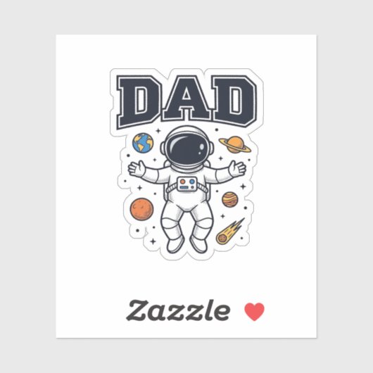 宇宙飛行士のパパ 幾何学デザインTシャツ_1 シール (シート)
