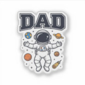 宇宙飛行士のパパ 幾何学デザインTシャツ_1 シール (正面)