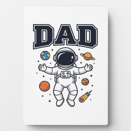 宇宙飛行士のパパ 幾何学デザインTシャツ_1 フォトプラーク (正面)