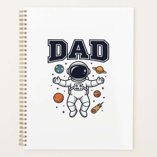 宇宙飛行士のパパ 幾何学デザインTシャツ_1 プランナー手帳 (正面)