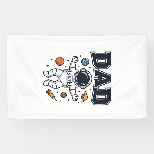 宇宙飛行士のパパ 幾何学デザインTシャツ_1 横断幕 (横)