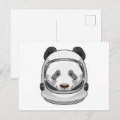 宇宙飛行士のパンダ　ヘルメット付き ポストカード (正面/裏面)
