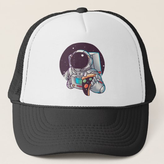 宇宙飛行士のピザ好きに贈るおもしろギャラクシーギフト キャップ (正面)