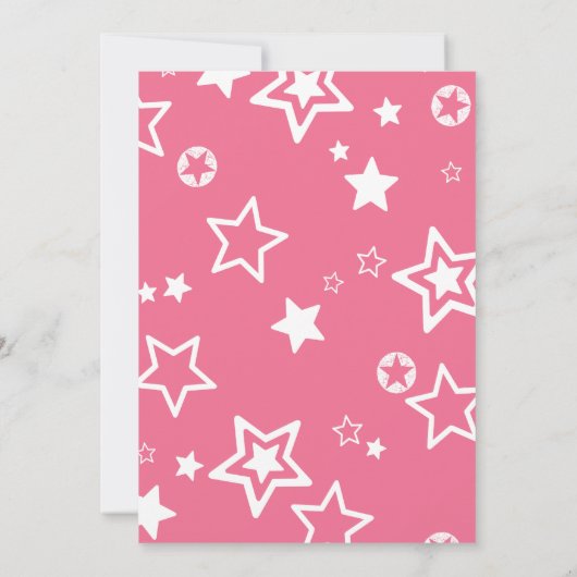 宇宙飛行士のピンクの星の第3誕生会 招待状 (裏面)