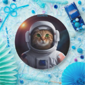 宇宙飛行士のファンタジーかわいい猫 ペーパープレート (パーティー)