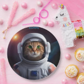 宇宙飛行士のファンタジーかわいい猫 ペーパープレート (パーティー)