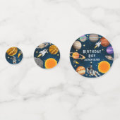 宇宙飛行士のファーストバースデーパーティー コンフェッティ (裏面)