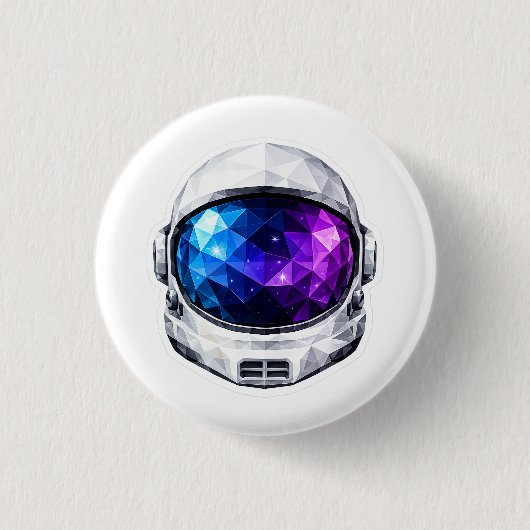 宇宙飛行士のヘルメットステッカー 缶バッジ (正面)
