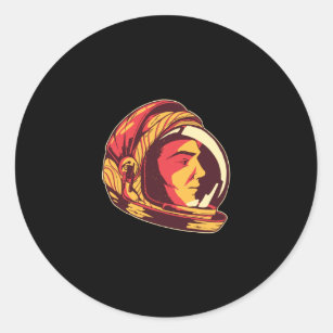 宇宙飛行士のヘルメット ラウンドシール