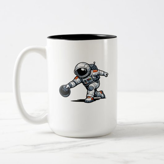 宇宙飛行士のボウリング ツートーンマグカップ (左)