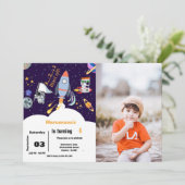 宇宙飛行士のボーイバースデー 招待状 (スタンド正面)