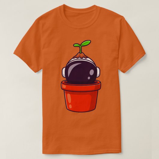 宇宙飛行士のポット漫画 Tシャツ (デザイン正面)