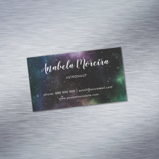 宇宙飛行士のモダンで創造的な銀河系のテーマの宇宙の暗闇 マグネット名刺 (インサイチュ)