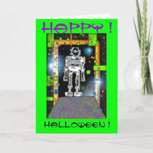宇宙飛行士のロボットハロウィンカード カード (正面)