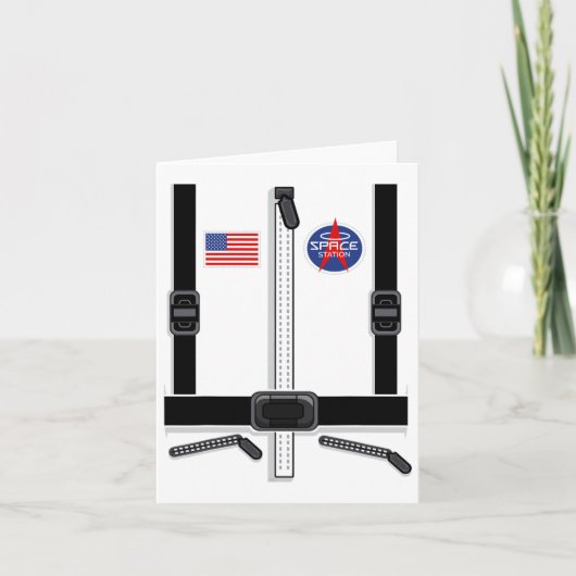 宇宙飛行士の仮装子供へ男女宇宙スーツ カード (正面)