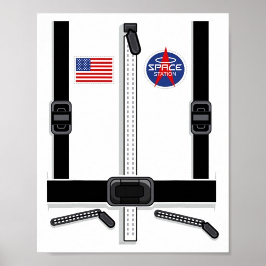 宇宙飛行士の仮装子供へ男女宇宙スーツ ポスター (正面)