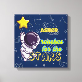 宇宙飛行士の個人的なアファメーション 星を目指して キャンバスプリント
