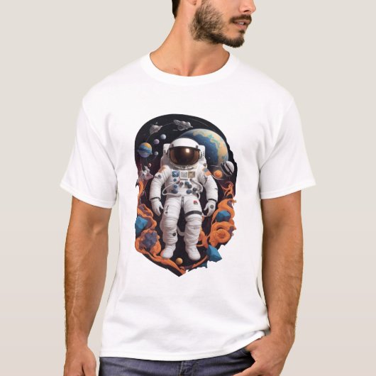 宇宙飛行士の冒険の星々を超えて Tシャツ (正面)