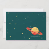 宇宙飛行士の写真を使った誕生日パーティーの招待状 招待状 (裏面)