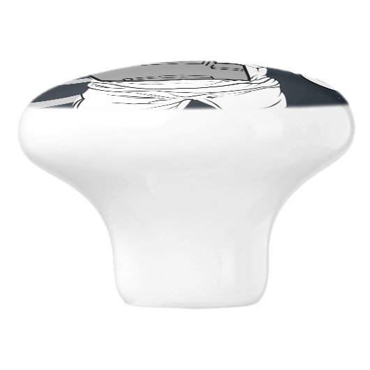 宇宙飛行士の写真パーソナライズされた セラミックノブ (側面)