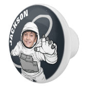 宇宙飛行士の写真パーソナライズされた セラミックノブ (右)