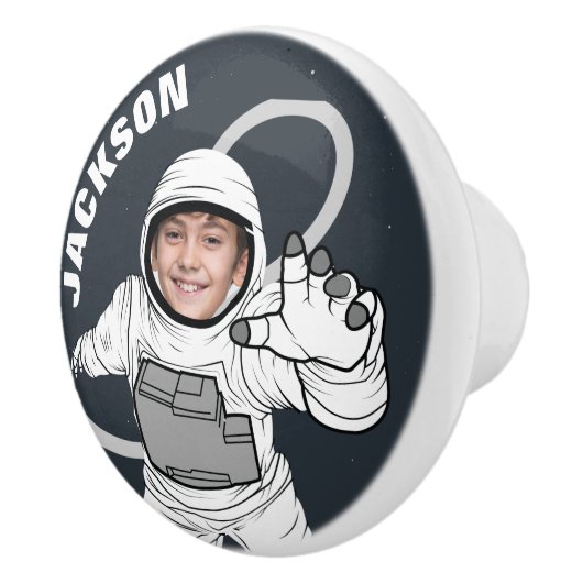 宇宙飛行士の写真パーソナライズされた セラミックノブ (右)