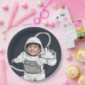 宇宙飛行士の写真誕生日 ペーパープレート (パーティー)